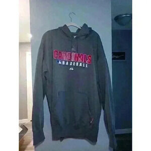 St Louis‎ Cardinals Hooded Sweatshirt Size XL Gray Majestic MLB Baseball